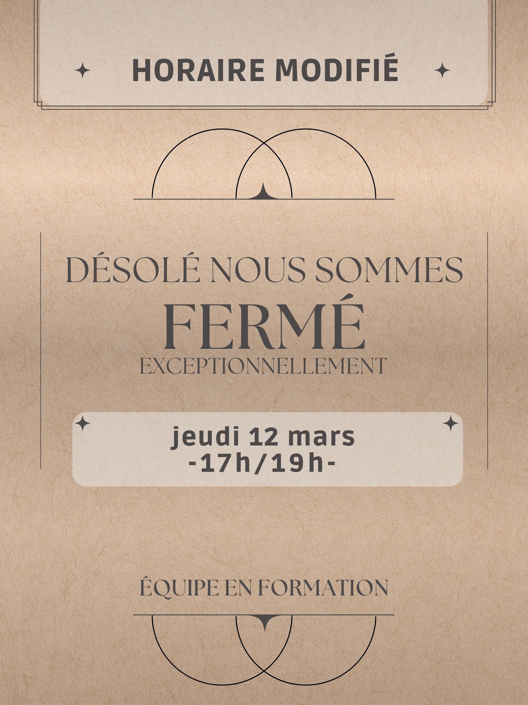 FERMÉ 12 MARS